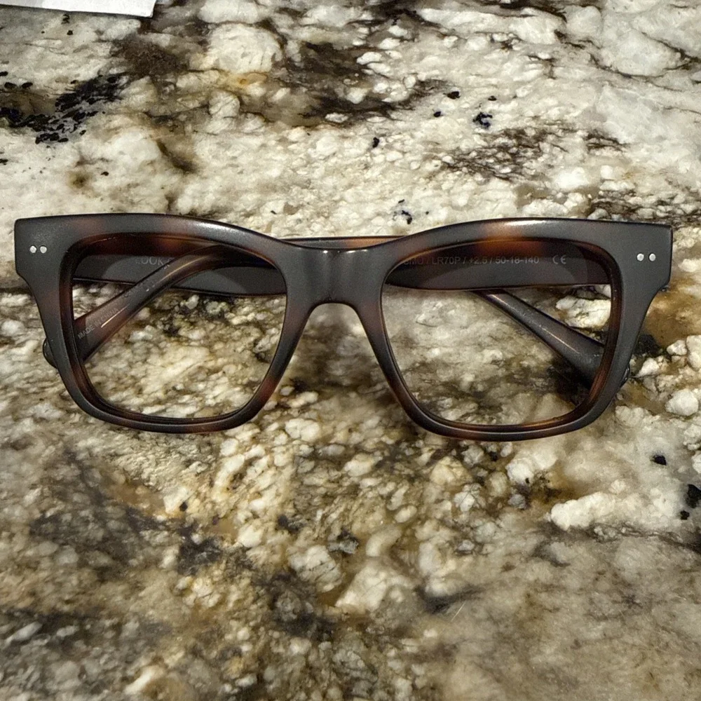 LOOK Optic Cosmo Tortoise Eyeglass Frames Only Brown SHARP Thick rim
